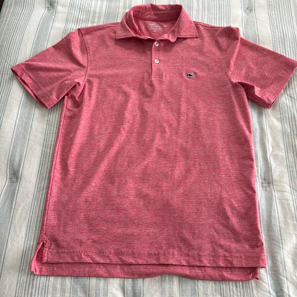 Vineyard Vines Men’s On the Go Sankaty Polo Short Sleeve pink salmon size XS
